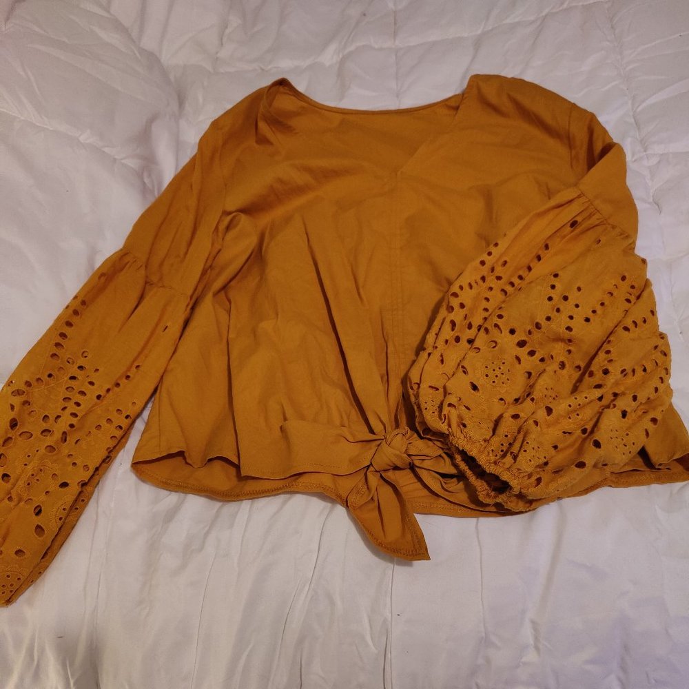 Mustard Yellow Tie Top